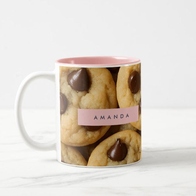 Personalized Chocolate Chip Cookie Two-Tone Coffee Mug (Left)