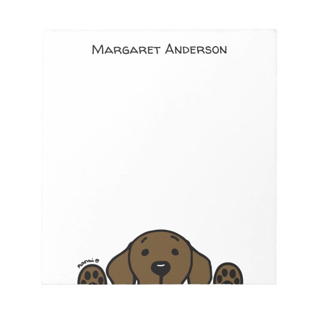 Personalized Chocolate Labrador Watching You Notepad (Front)