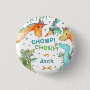 Personalized 'Chomp Chomp!' Dinosaur Badge