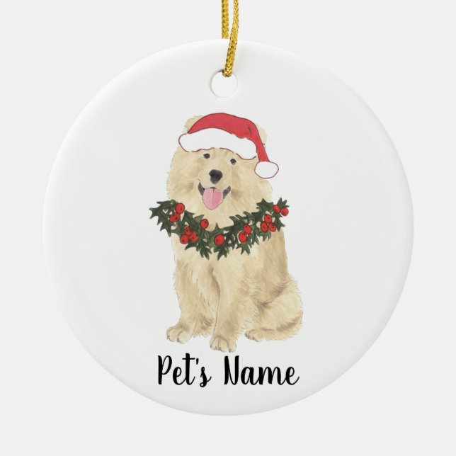Personalized Chow Chow Dog Ceramic Ornament (Front)