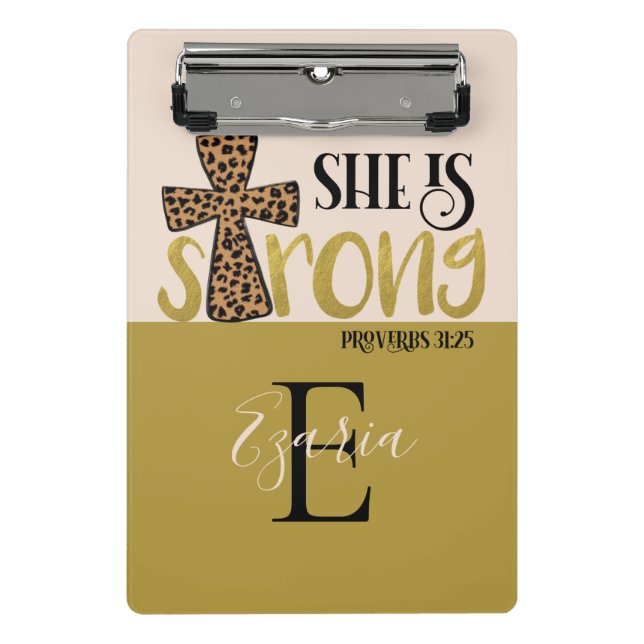 Personalized Christian She Is Strong  Proverbs 31 Mini Clipboard (Front)