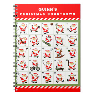 Personalized Christmas Advent Calendar Notebook