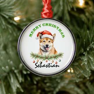 Personalized Christmas Aussie Animals Dingo Metal Ornament