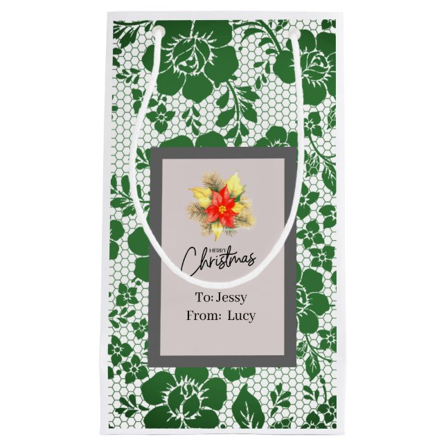 Personalized Christmas Bag Gray Serif Font   (Front)