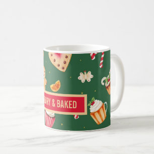 Personalized Christmas Baking Pattern Coffee Mug