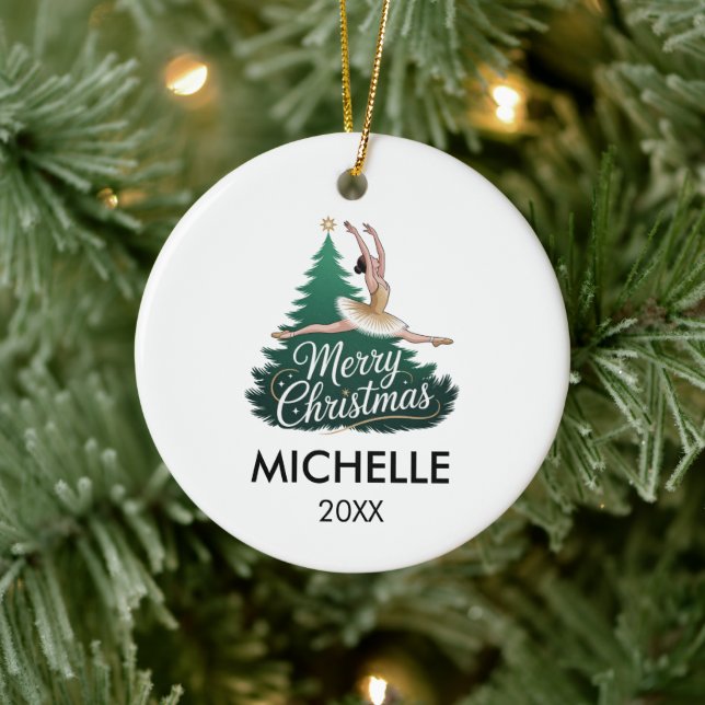  Personalized Christmas ballet Ballerina dancer    Ceramic Ornament (Tree)