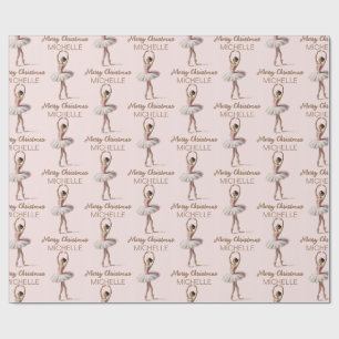 Personalized Christmas ballet Ballerina dancer Wrapping Paper