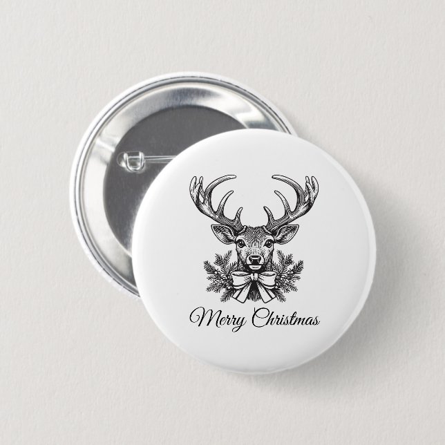 Personalized Christmas Button–Custom Seasonal Pin (Front & Back)