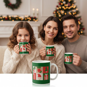 Personalized christmas collage elegant script Coffee Mug