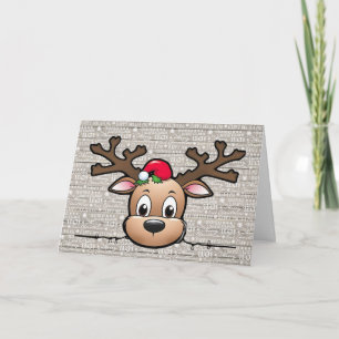 Personalized Christmas Deer Holiday Card 