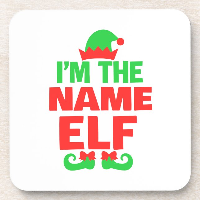 Personalized Christmas Elf Coaster (Front)