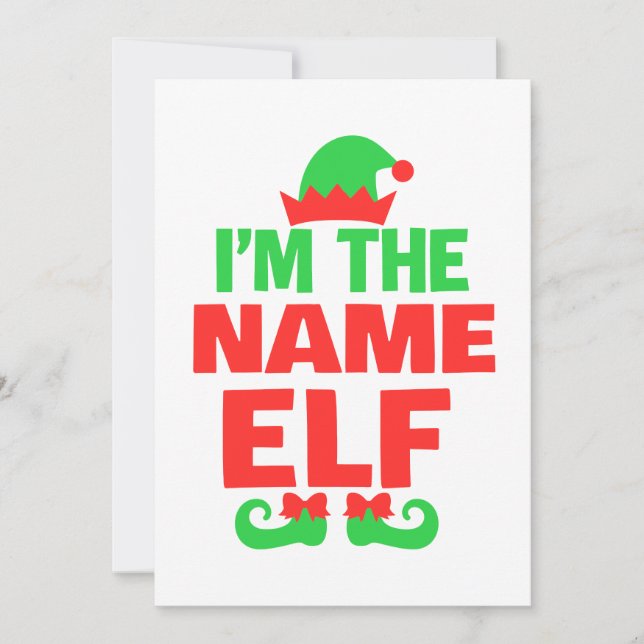 Personalized Christmas Elf Holiday Card (Front)