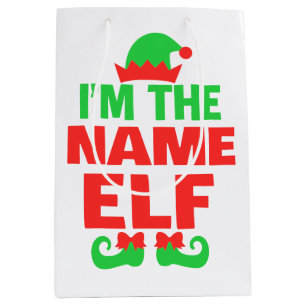 Personalized Christmas Elf Medium Gift Bag