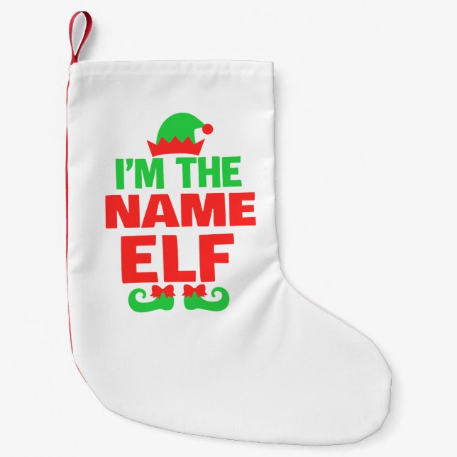 Personalized Christmas Elf Small Christmas Stocking (Front)