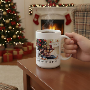 Personalized christmas family photo unique modern Coffee Mug