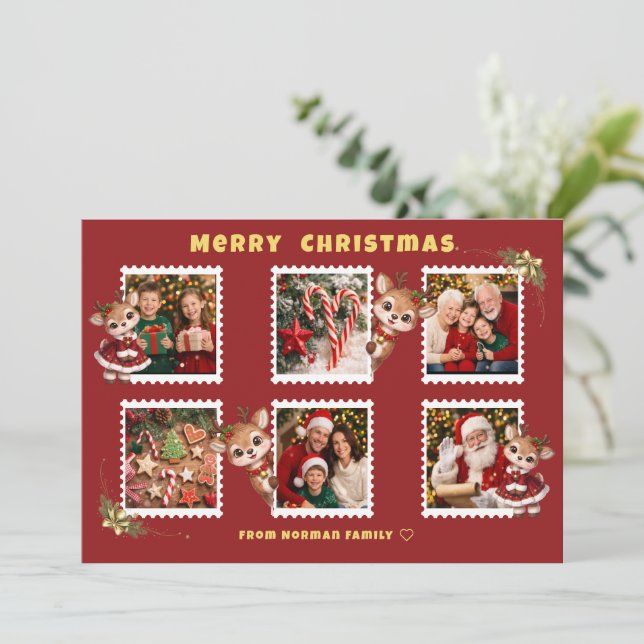 Personalized Christmas Flat Holiday Card (Standing Front)