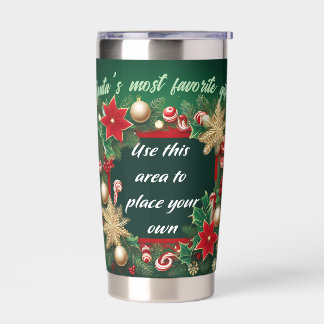 Personalized Christmas Fram On A Insulated Tumbler