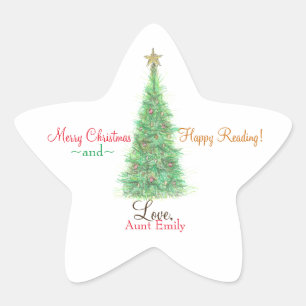 Personalized Christmas gift bookplate Star Sticker