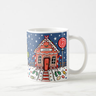 Personalized Christmas Gingerbread House Gift Coffee Mug