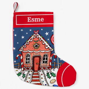 Personalized Christmas Gingerbread House Stocking