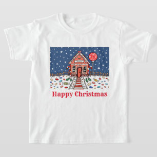 Personalized Christmas Gingerbread House T-Shirt