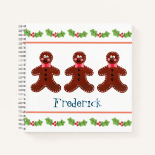 Personalized Christmas Gingerbread Man Notebook