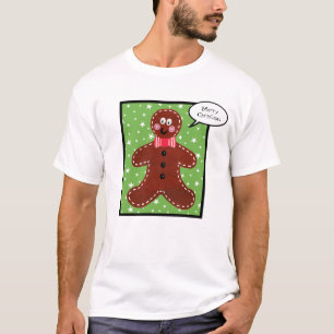 Personalized Christmas Gingerbread Man T-Shirt