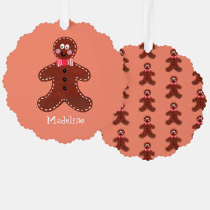Personalized Christmas Gingerbread Man Tree Decoration Card