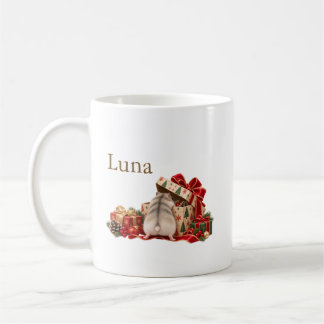 Personalized Christmas Hamster Exploring Gifts Mug