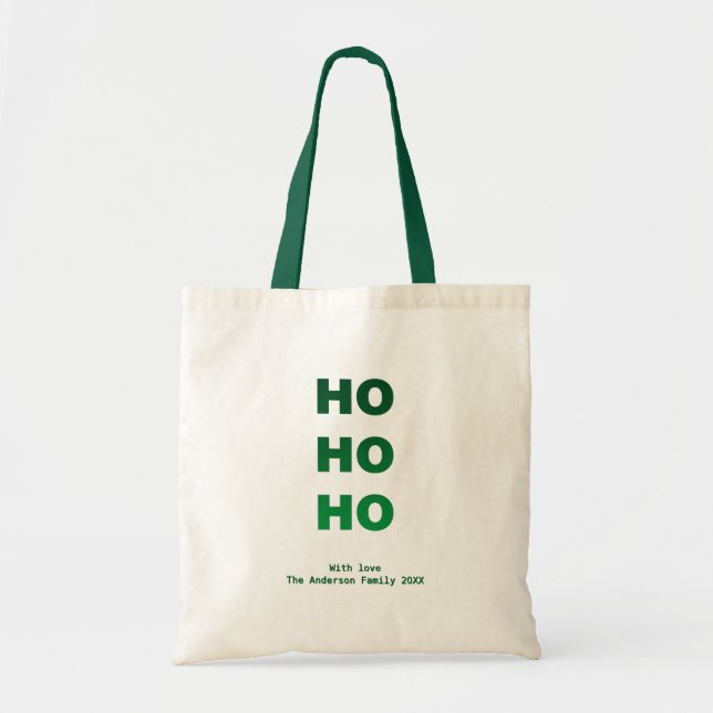 Personalized Christmas Ho Ho Ho   Tote Bag (Front)