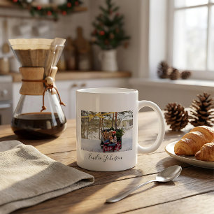 Personalized christmas holiday photo x Mas tee Large Coffee Mug