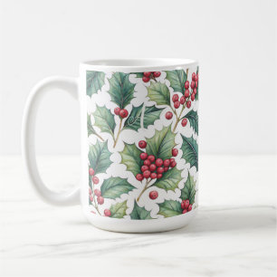 Personalized Christmas  holly Coffee Mug