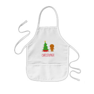 Personalized Christmas Kids Baking Apron with Name