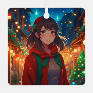 Personalized Christmas Lights Anime Girl Metal Tree Decoration