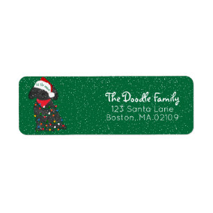 Personalized Christmas Lights Labradoodle Address Return Address Label