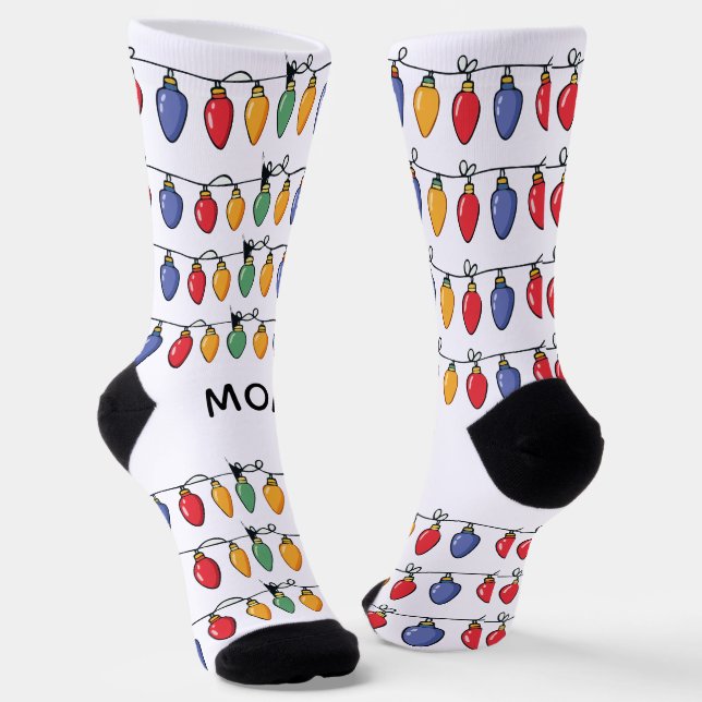 Personalized Christmas Lights   Socks (Angled)