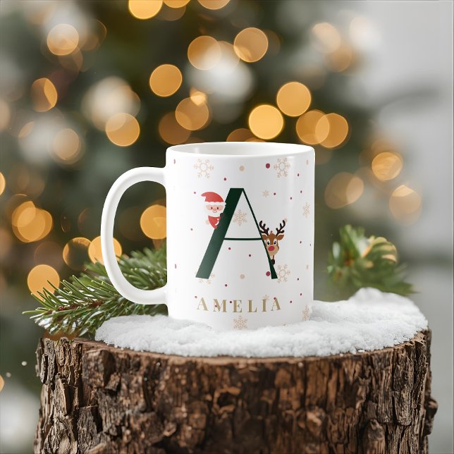 Personalized Christmas Monogram A Mug (Creator Uploaded)