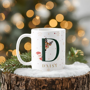 Personalized Christmas Monogram D Mug