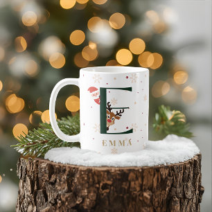 Personalized Christmas Monogram E Mug
