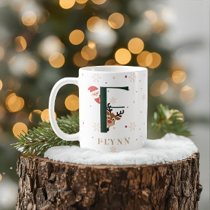 Personalized Christmas Monogram F Mug