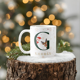 Personalized Christmas Monogram G Mug