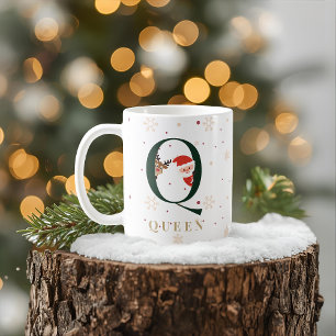 Personalized Christmas Monogram Q Mug