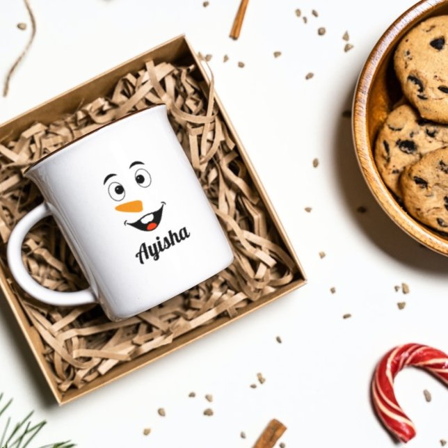 Personalized Christmas name mug,snowman face Coffe Coffee Mug (Creator Uploaded)