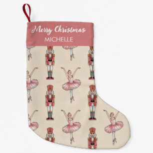 Personalized Christmas Nutcracker & Ballerina      Small Christmas Stocking
