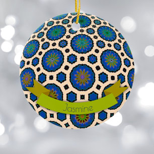 Personalized Christmas ornament modern colorful 