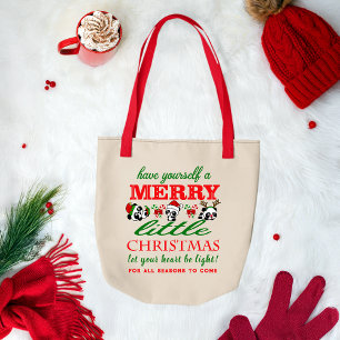 Personalized Christmas Pandas Tote Bag