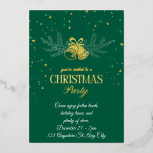 Personalized Christmas Party Foil Holiday Card