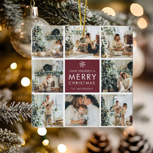 Personalized Christmas Photo  Ceramic Ornament