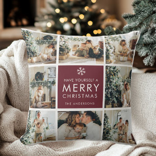 Personalized Christmas Photo Collage  Cushion