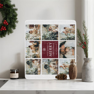 Personalized Christmas Photo Collage Cutting Board
